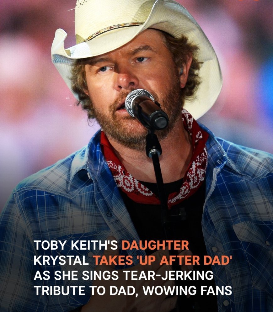 Toby Keith's Daughter Krystal Wows Fans in Glittering Black Dress as She Sings Tribute Song to Late Dad